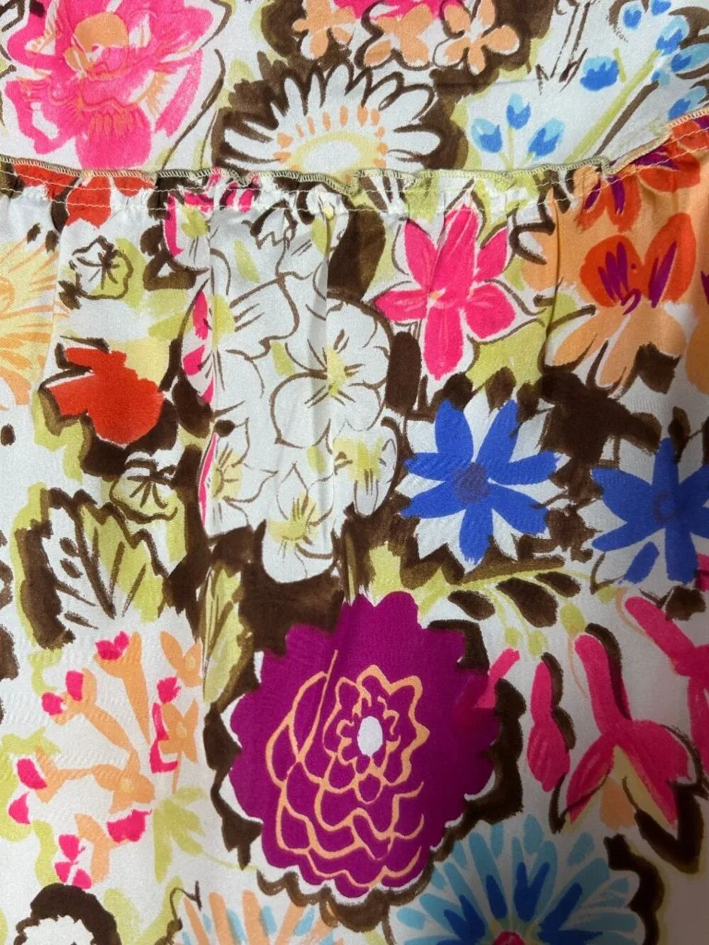 Sonia Bogner Women Floral Print Silk A-Line Skirt Size 8 Multicolor Lined Casual